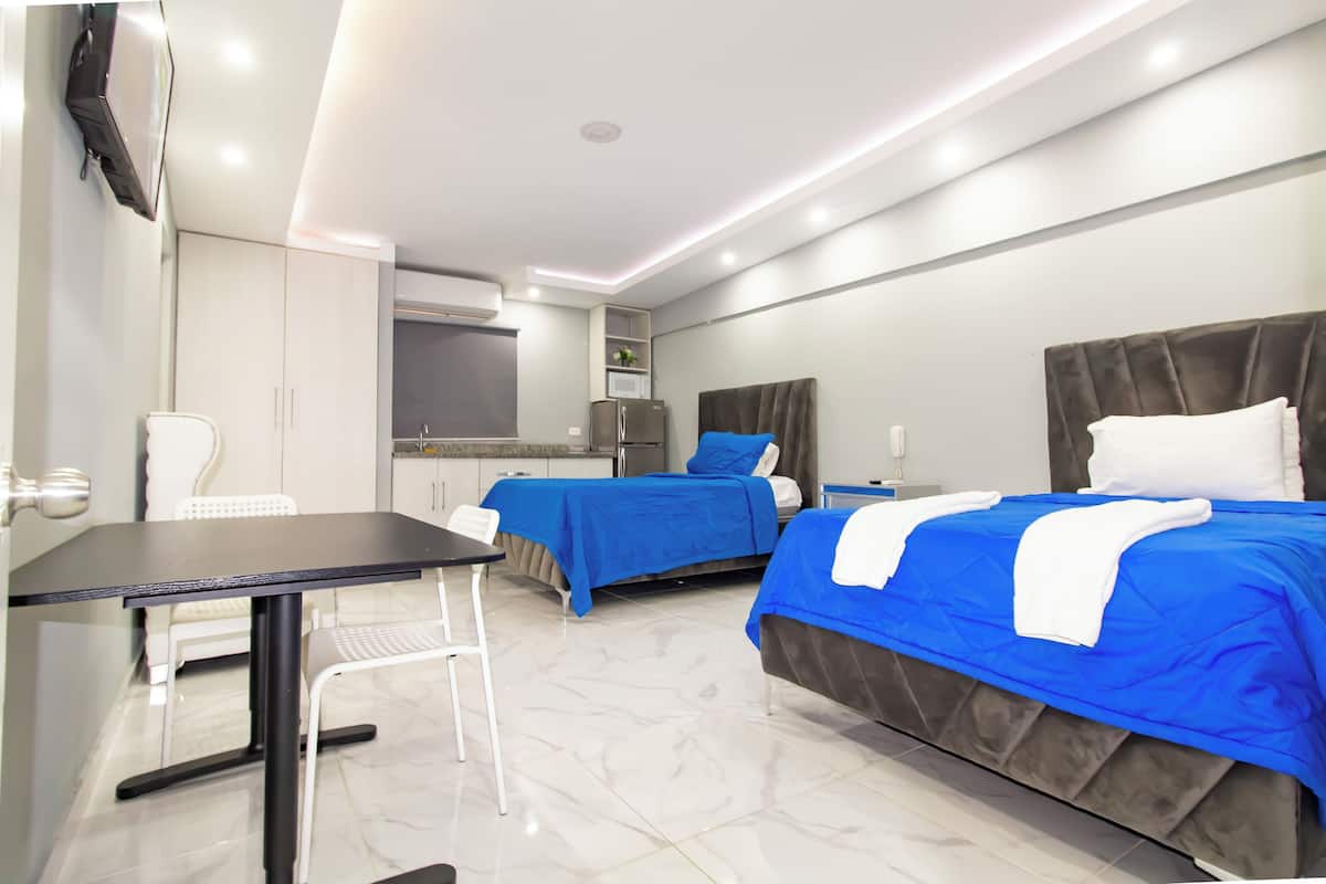 Pillow-top beds, desk, iron/ironing board (on request), free WiFi