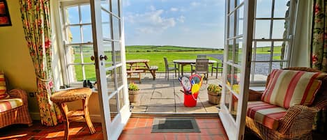 TV, DVD player, books