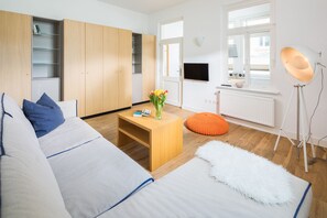 1 Schlafzimmer, Reisekinderbett, kostenloses WLAN, Bettwäsche