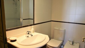 Bathtub, hair dryer, bidet, towels