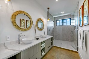 Hair dryer, towels