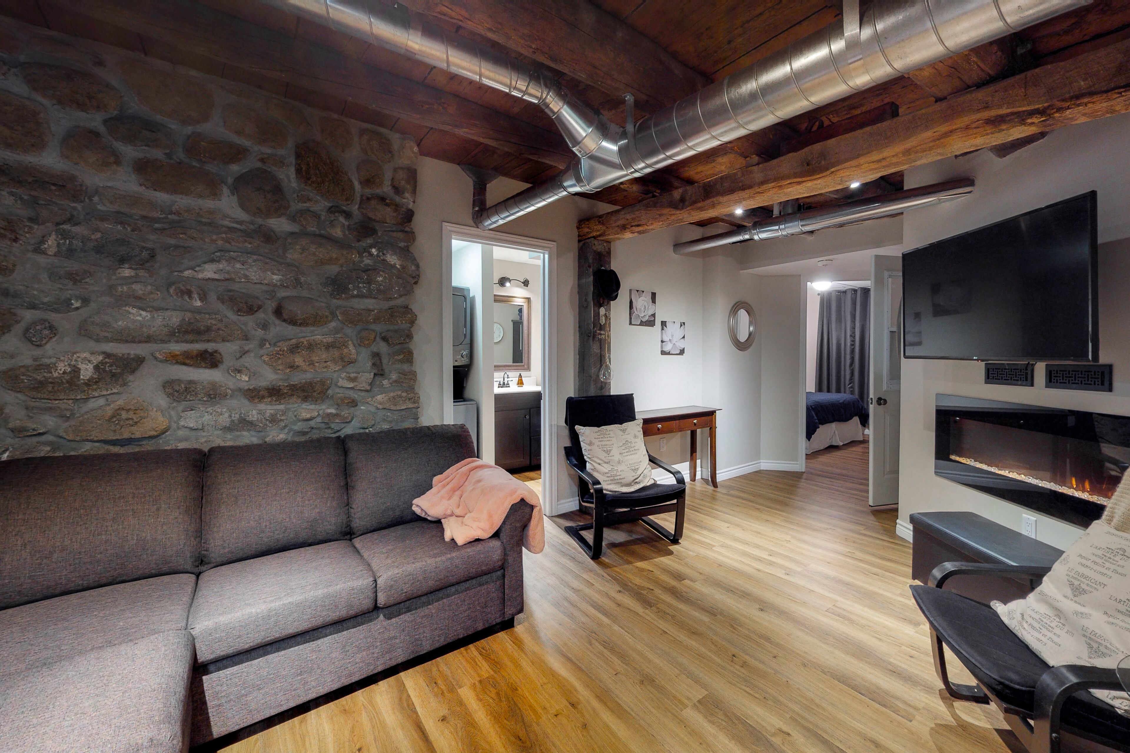 TV, fireplace, computer monitors, printers