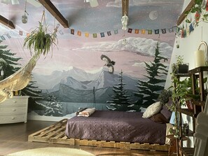 2 chambres, bureau, accĂšs au Wi-Fi (inclus), literie fournie