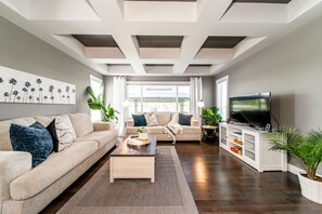 Smart TV, fireplace, Netflix, foosball