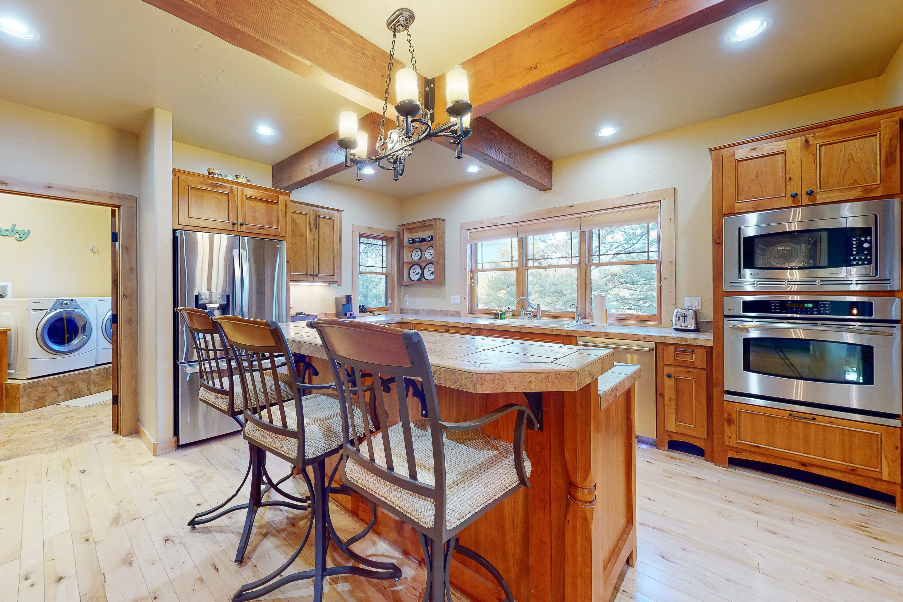 Luxe home with fireplace, private hot tub & National Forest views - dog-friendly