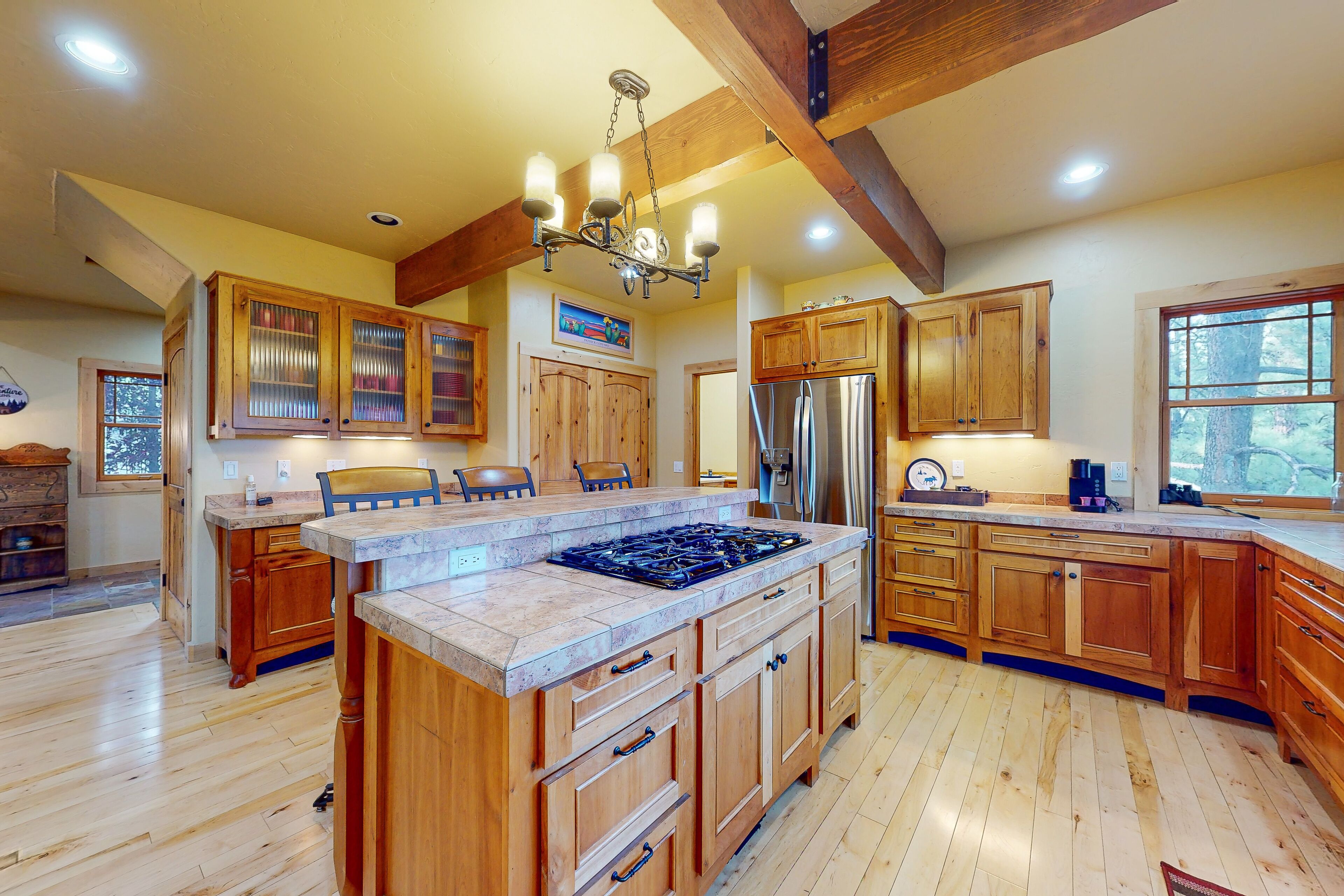 Luxe home with fireplace, private hot tub & National Forest views - dog-friendly