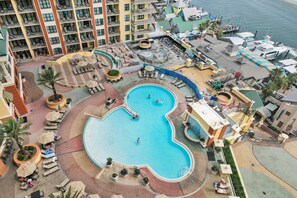 Indoor pool, a heated pool - Gulf-front retreat with water view, pools, hot tubs, sauna, central AC & W/D (Destin)