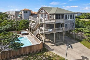 Exterior - Semi-Oceanfront Home w/ Private Pool, Hot Tub, Game Room, Screened Porch (Avon)