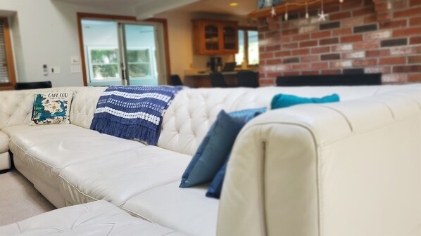 Smart TV, fireplace, video games, DVD player