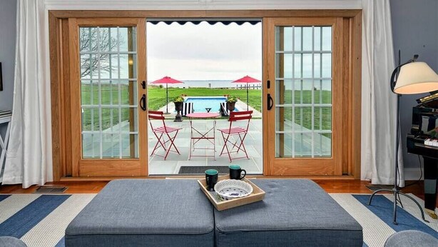 TV, offices - Waterfront Home with Pool, Hot Tub, Dock & Sunset Views – Near St. Michaels (Tilghman Island)