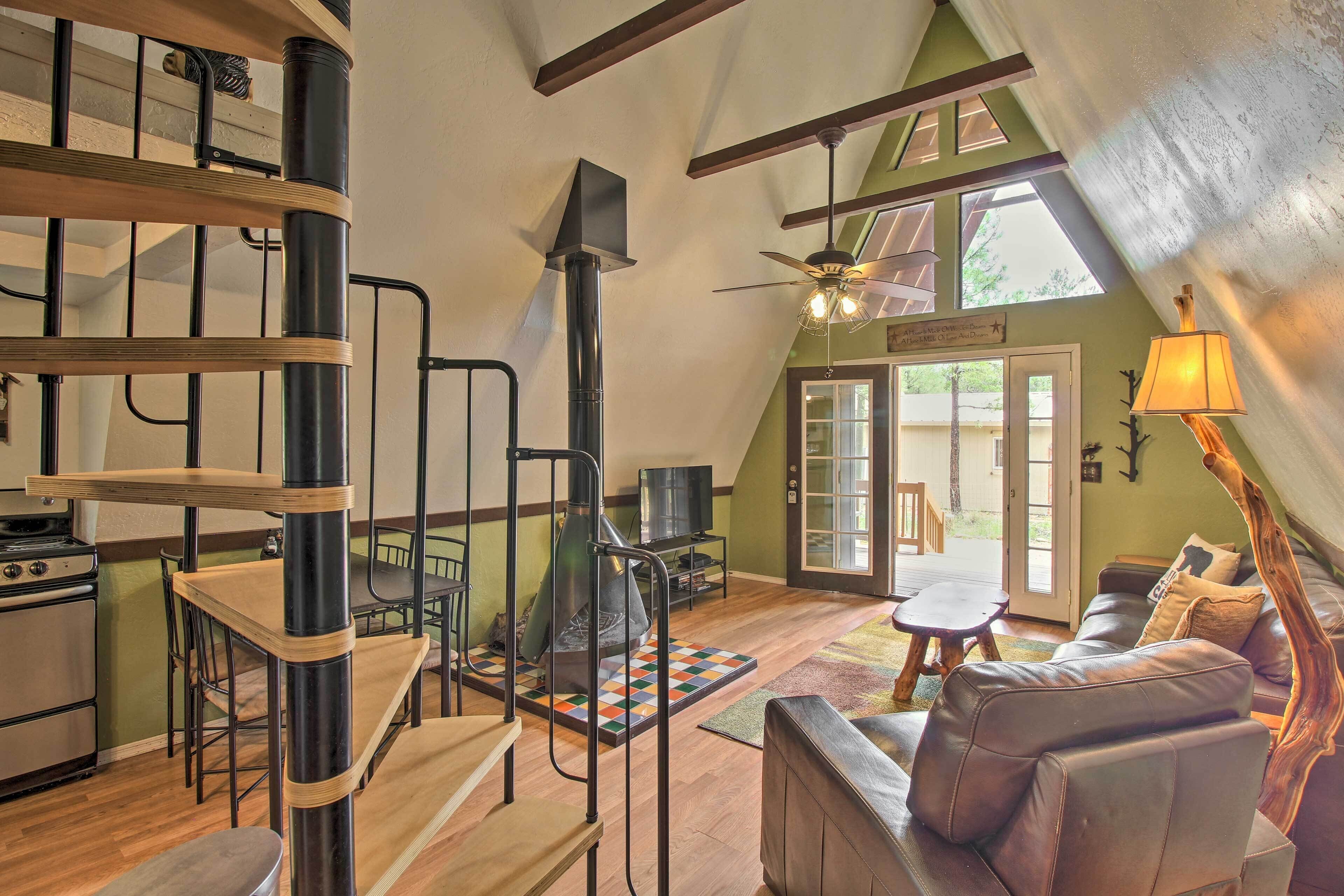 Cozy A-Frame Cabin in Overgaard: Pets Welcome