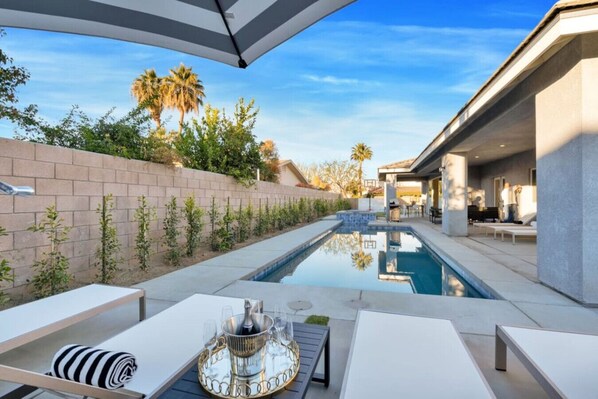 Outdoor pool, a heated pool