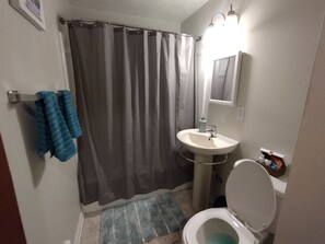 Combined shower/bathtub - Cozy second floor unit of duplex walking distance of Shaker Square! (Cleveland)