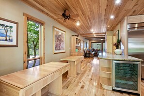 House, Multiple Beds, Balcony, Beach View | Private kitchen | Fridge, microwave, oven, stovetop - Beachfront Ski Cabin (Incline Village)