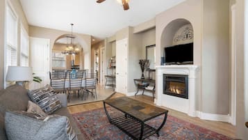 Condo, Multiple Beds, Balcony, Mountain View (Blue Bird Hideaway) | Living area | 42-inch flat-screen TV with digital channels, fireplace