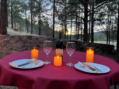 Tranquil escape nestled in the forest on a beautiful horse ranch.