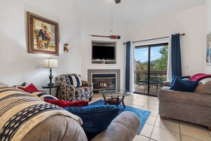 Condo, Multiple Beds, Balcony, Garden View (Nantucket at the Pointe) | Living area | 42-inch flat-screen TV with digital channels, fireplace - Nantucket at the Pointe - Adventure & Relaxation! (Branson)
