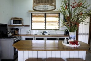 Design House | Private kitchen | Full-size fridge, microwave, oven, stovetop