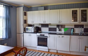 Fridge, microwave, dishwasher, coffee/tea maker