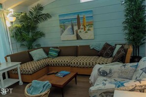 Condo, Multiple Beds, Patio, Garden View | Living area - Lil Caribbean Vibes (South Padre Island)
