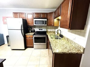 Fridge, microwave, stovetop, dishwasher