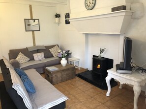 Télévision, cheminée