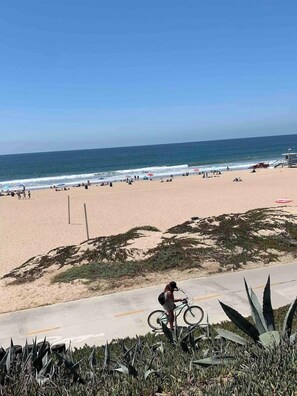 Beach nearby, sun loungers, beach towels