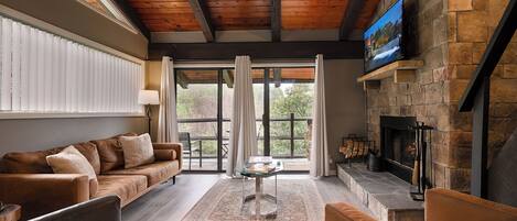 Smart TV, fireplace, video games, ping pong