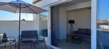 Ático panorámico, terraza | Terraza o patio