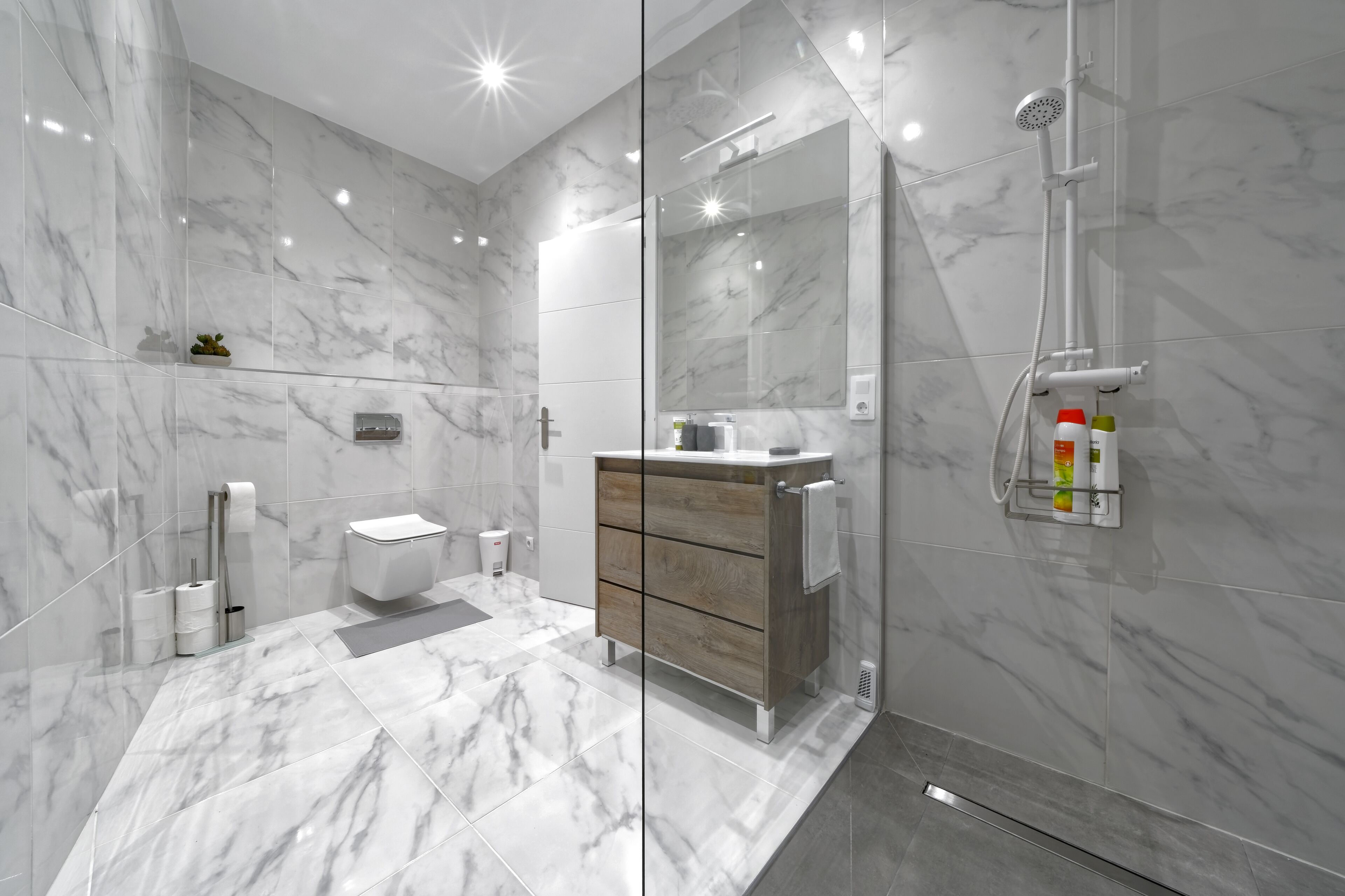 Economy Double Room | Bathroom | Shower, rainfall showerhead, hair dryer, bathrobes