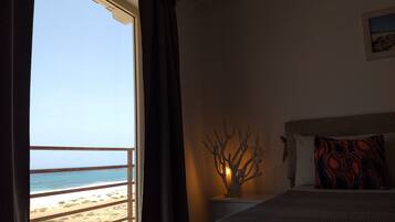 Premium Apartment, 1 Bedroom, Terrace, Sea View | 1 bedroom, hypo-allergenic bedding, laptop workspace, blackout curtains