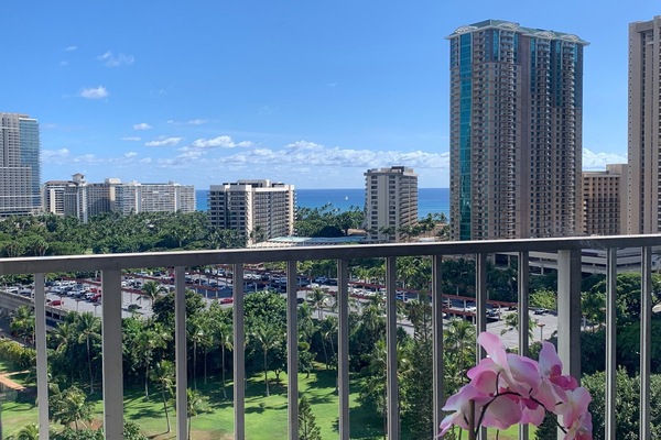 Ocean & Tropical Fort Derussy Grounds Views from your relaxing lanai.