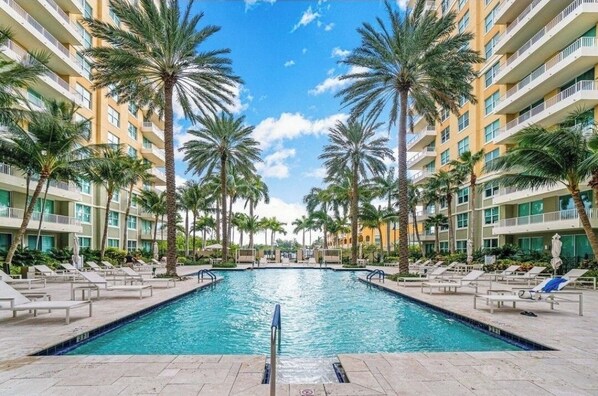 Outdoor pool, a heated pool