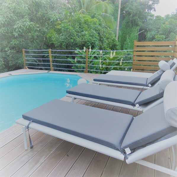 Piscine extérieure, piscine chauffée