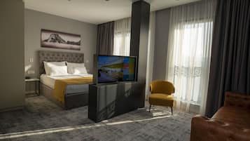 Suite familiar, 1 habitación, no fumadores, vistas a la ciudad | 1 dormitorio, ropa de cama de alta calidad, colchones viscoelásticos
