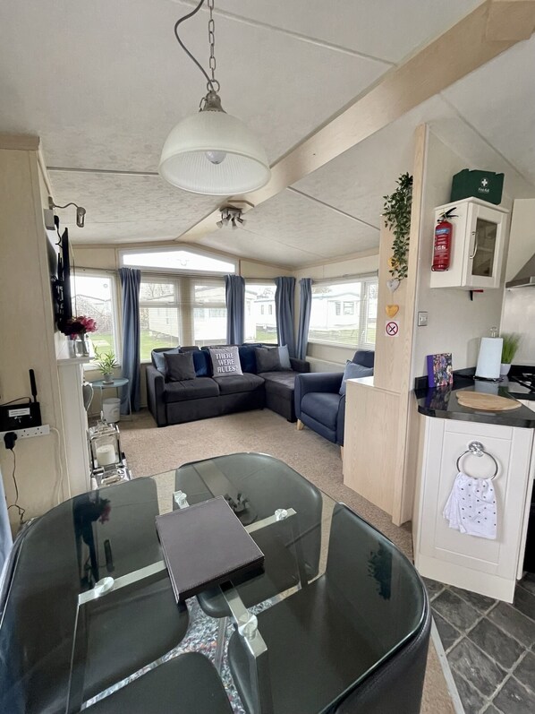 スマートテレビ、暖炉、テレビゲーム、DVD プレーヤー