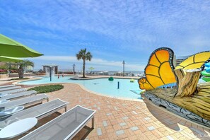 Piscine extérieure, piscine chauffée