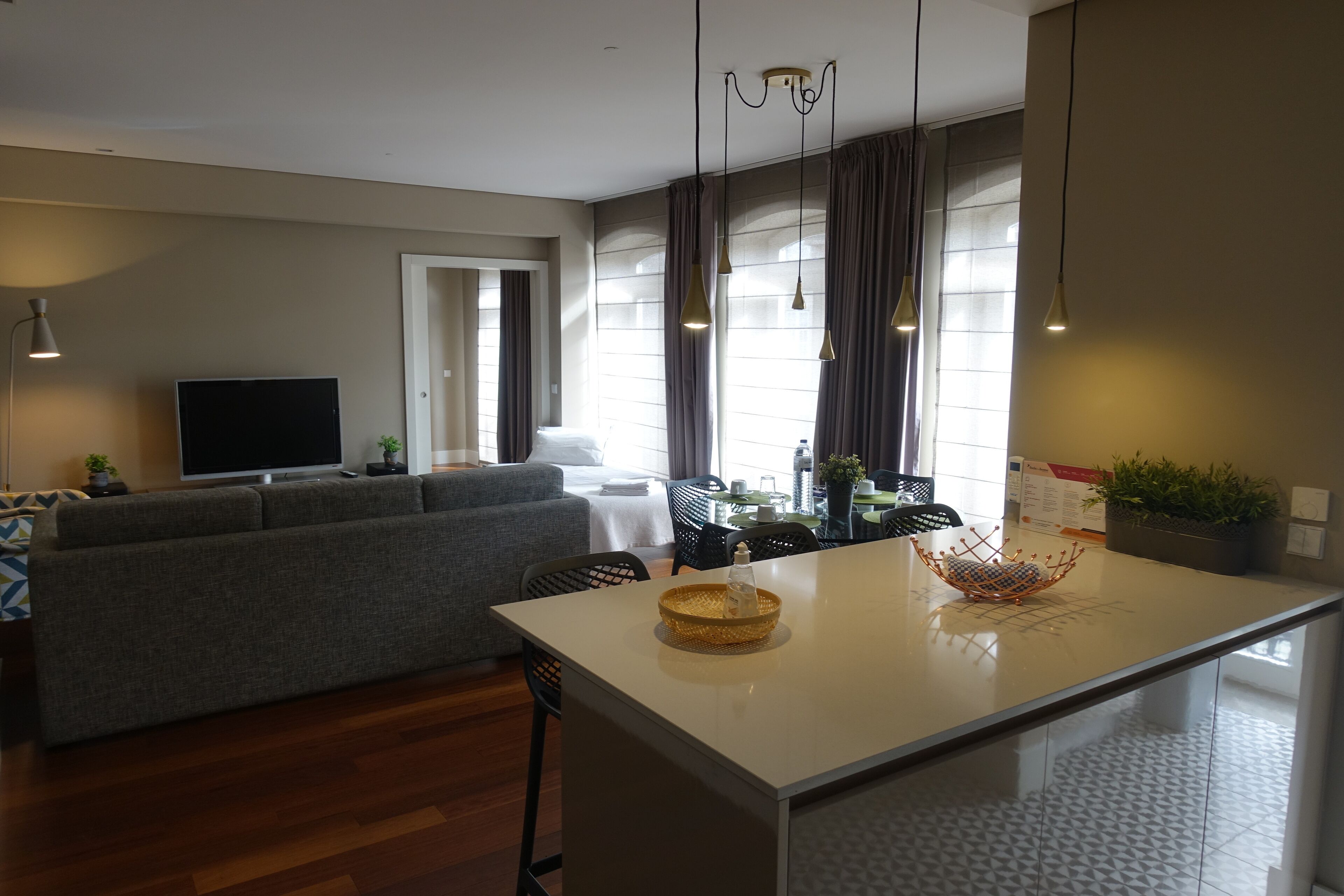 Superior Apartment | Living area | 50-inch LCD TV with digital channels, TV, heated floors