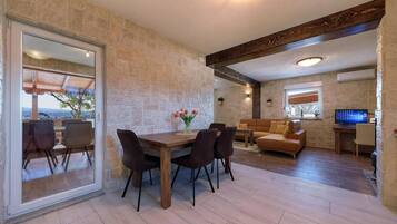 Villa | Living area | Fireplace