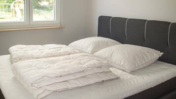 2 bedrooms, bed sheets