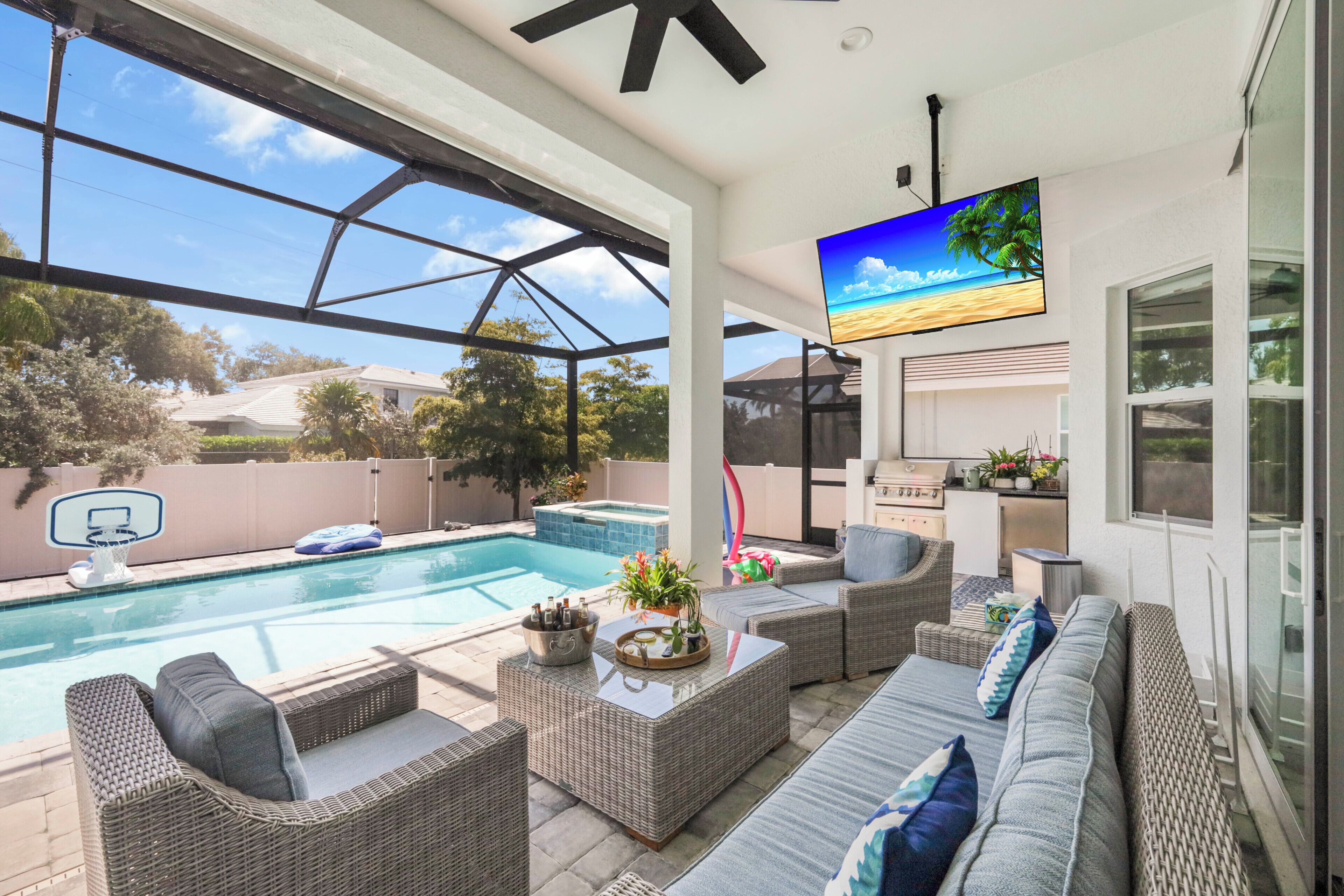 A heated pool