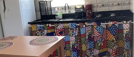 Standard Apartment | Private kitchen | Fridge, microwave, stovetop, electric kettle