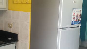 Full-size fridge, microwave, oven, toaster