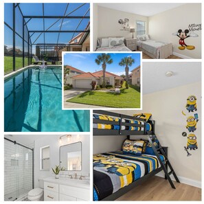4 habitaciones, tabla de planchar con plancha y cuna de viaje