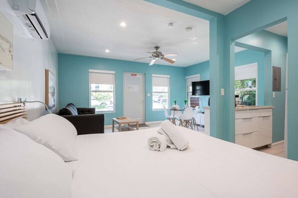 Desk, iron/ironing board, travel crib, WiFi