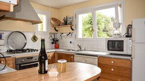 Una cucina con piano cottura, lavello, forno a microonde e pensili in legno.