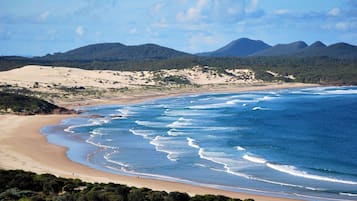 Beach nearby, sun loungers