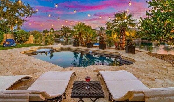 Outdoor pool, a heated pool