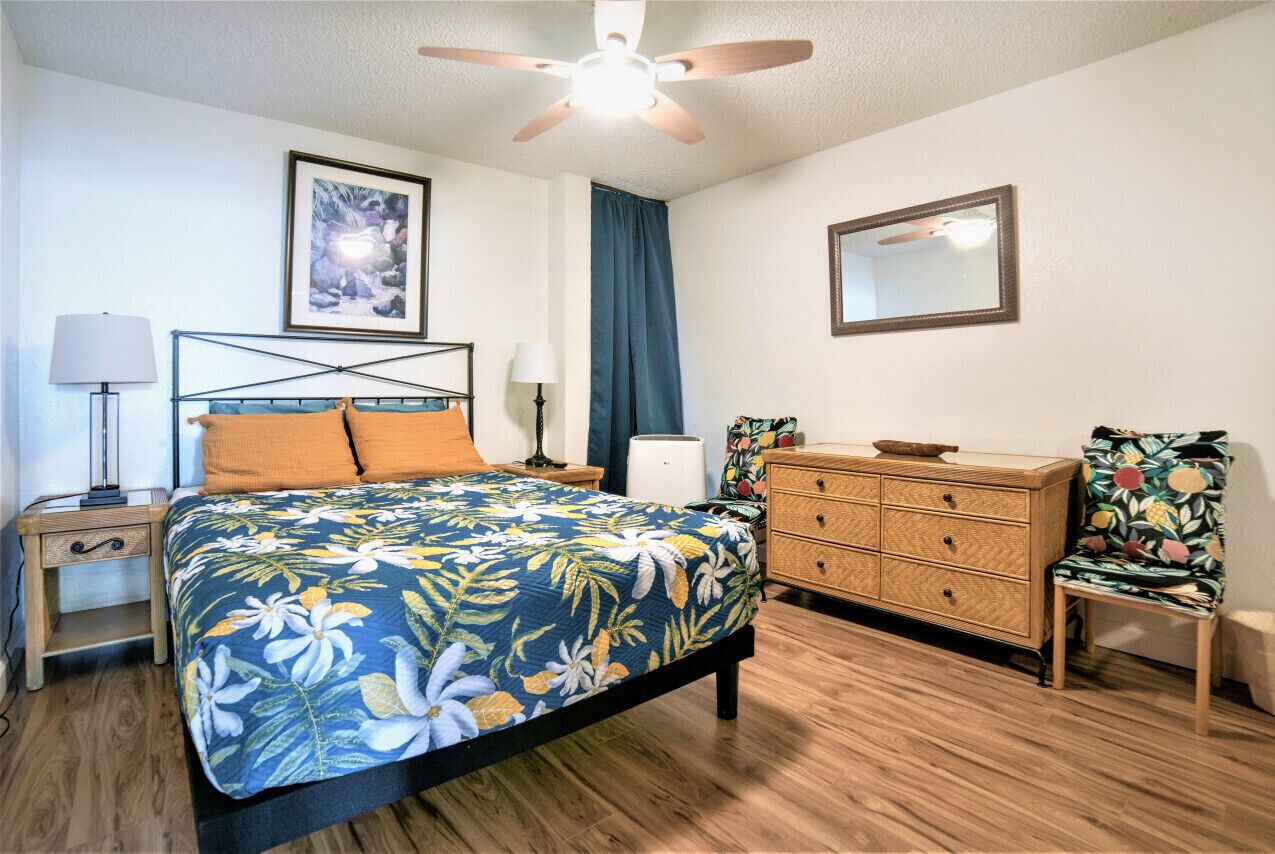 1 bedroom, desk, iron/ironing board, travel crib