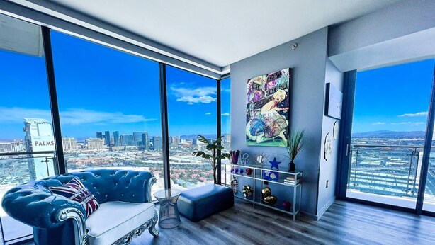 Apartment, 1 Bedroom, Accessible, Smoking | Interior - Panoramic Strip Views Open Balcony Free Parking High Floor Sleeps 4 (Las Vegas)
